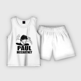 Детская пижама с шортами хлопок с принтом Paul McCartney (Пол МакКартни) в Тюмени,  |  | beatles | mccartney | the beatles | битлз | битлс | битлы | маккартни