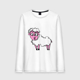 Мужской лонгслив хлопок с принтом Овца (Sheep) в Тюмени, 100% хлопок |  | Тематика изображения на принте: sheep | баран | барашек | животные | овечка | овца