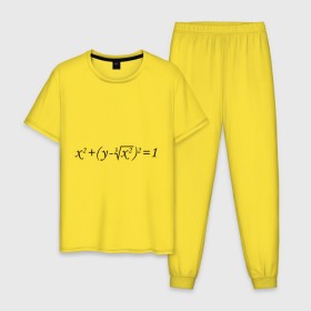 Мужская пижама хлопок с принтом Формула любви математическая в Тюмени, 100% хлопок | брюки и футболка прямого кроя, без карманов, на брюках мягкая резинка на поясе и по низу штанин
 | для студентов | математика | математическая формула | студенты | формула | форула любви