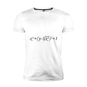 Мужская футболка премиум с принтом Формула любви математическая в Тюмени, 92% хлопок, 8% лайкра | приталенный силуэт, круглый вырез ворота, длина до линии бедра, короткий рукав | Тематика изображения на принте: для студентов | математика | математическая формула | студенты | формула | форула любви