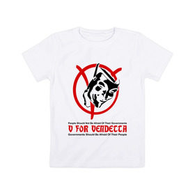 Детская футболка хлопок с принтом Вендетта знак в Тюмени, 100% хлопок | круглый вырез горловины, полуприлегающий силуэт, длина до линии бедер | вендета | вендетта | вендетта знак | натали портман | революция | хьюго уивинг | человек в маске