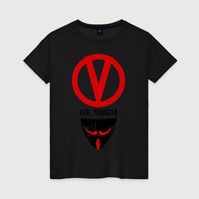 Женская футболка хлопок с принтом Вендетта лого в Тюмени, 100% хлопок | прямой крой, круглый вырез горловины, длина до линии бедер, слегка спущенное плечо | вендета | вендетта | вендетта знак | вендетта логотип | натали портман | революция | хьюго уивинг | человек в маске
