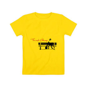 Детская футболка хлопок с принтом Форест Гамп в Тюмени, 100% хлопок | круглый вырез горловины, полуприлегающий силуэт, длина до линии бедер | Тематика изображения на принте: forrest gump | робин райт | том хэнкс | форест гамп