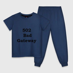 Детская пижама хлопок с принтом 502 bad gateway в Тюмени, 100% хлопок |  брюки и футболка прямого кроя, без карманов, на брюках мягкая резинка на поясе и по низу штанин
 | 502 | bad gateway | http error | админские | админу | для админов | ошибки | системный администратор
