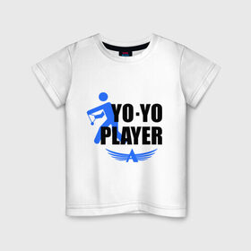 Детская футболка хлопок с принтом Aero yo(2) в Тюмени, 100% хлопок | круглый вырез горловины, полуприлегающий силуэт, длина до линии бедер | Тематика изображения на принте: aero yo | yo yo | yo yo player | игрушка йо йо | йо йо