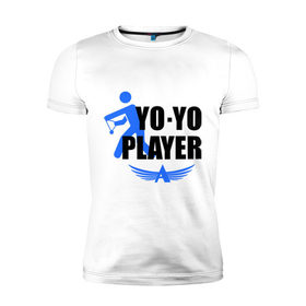 Мужская футболка премиум с принтом Aero yo(2) в Тюмени, 92% хлопок, 8% лайкра | приталенный силуэт, круглый вырез ворота, длина до линии бедра, короткий рукав | aero yo | yo yo | yo yo player | игрушка йо йо | йо йо
