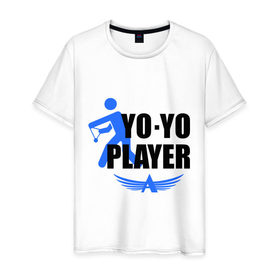 Мужская футболка хлопок с принтом Aero yo(2) в Тюмени, 100% хлопок | прямой крой, круглый вырез горловины, длина до линии бедер, слегка спущенное плечо. | aero yo | yo yo | yo yo player | игрушка йо йо | йо йо