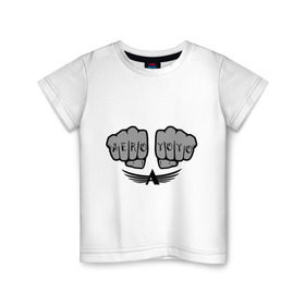 Детская футболка хлопок с принтом Aero yo(13) в Тюмени, 100% хлопок | круглый вырез горловины, полуприлегающий силуэт, длина до линии бедер | aero yo | yo yo | yo yo player | игрушка йо йо | йо йо | кулаки | наколка | тату | татуировка