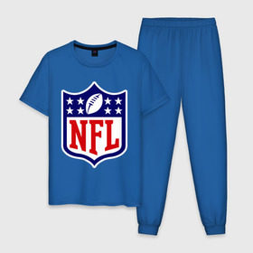 Мужская пижама хлопок с принтом NFL в Тюмени, 100% хлопок | брюки и футболка прямого кроя, без карманов, на брюках мягкая резинка на поясе и по низу штанин
 | американский футбол | регби