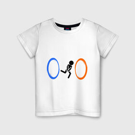 Детская футболка хлопок с принтом Into the Portal (В Портал) в Тюмени, 100% хлопок | круглый вырез горловины, полуприлегающий силуэт, длина до линии бедер | portal | игра | игры | компьютерные игры | портал