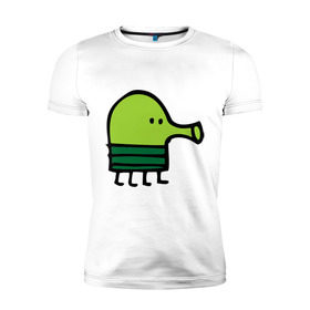 Мужская футболка премиум с принтом doodle jump в Тюмени, 92% хлопок, 8% лайкра | приталенный силуэт, круглый вырез ворота, длина до линии бедра, короткий рукав | Тематика изображения на принте: дудл джамп