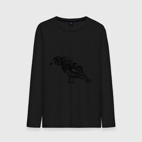 Мужской лонгслив хлопок с принтом Ворон (Raven) в Тюмени, 100% хлопок |  | Тематика изображения на принте: ворон | ворон тату | ворон трайбл | ворона | ворона трайбл | черная ворона | черная птица | черный ворон