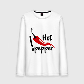 Мужской лонгслив хлопок с принтом горячий pepper в Тюмени, 100% хлопок |  | hot | pepper | горячий | жгучий | ковбой | ловелас | мачо | парень | перец | перчик | страстный | страсть