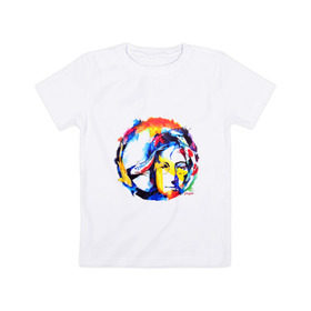 Детская футболка хлопок с принтом John Lennon - Peace в Тюмени, 100% хлопок | круглый вырез горловины, полуприлегающий силуэт, длина до линии бедер | 60е | lennon | mc cartney | битлз | битлс | битлы | леннон | ленон | маккартни | ретро