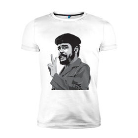 Мужская футболка премиум с принтом Peace Che Guevara в Тюмени, 92% хлопок, 8% лайкра | приталенный силуэт, круглый вырез ворота, длина до линии бедра, короткий рукав | Тематика изображения на принте: че гевара