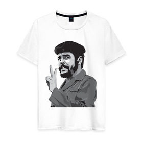 Мужская футболка хлопок с принтом Peace Che Guevara в Тюмени, 100% хлопок | прямой крой, круглый вырез горловины, длина до линии бедер, слегка спущенное плечо. | Тематика изображения на принте: че гевара