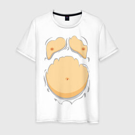 Мужская футболка хлопок с принтом Пивной живот в Тюмени, 100% хлопок | прямой крой, круглый вырез горловины, длина до линии бедер, слегка спущенное плечо. | Тематика изображения на принте: р рванная