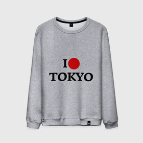 Мужской свитшот хлопок с принтом I love tokio в Тюмени, 100% хлопок |  | i love | люблю | токио | япония | японский