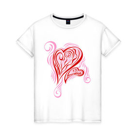 Женская футболка хлопок с принтом Сердца розовые и красные в Тюмени, 100% хлопок | прямой крой, круглый вырез горловины, длина до линии бедер, слегка спущенное плечо | 14 февраля | день влюбленных | день всех влюбленных | день святого валентина | для влюбленных | для двоих | для пар | святой валентин | сердце