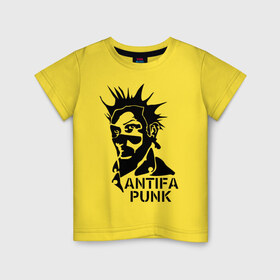 Детская футболка хлопок с принтом Antifa punk в Тюмени, 100% хлопок | круглый вырез горловины, полуприлегающий силуэт, длина до линии бедер | антифа | антифа панк | антифашизм | антифашистское движение | одесса | против фашизма | фашизм