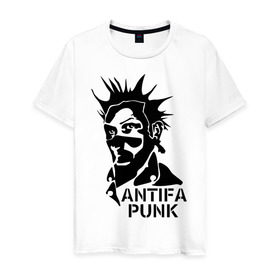 Мужская футболка хлопок с принтом Antifa punk в Тюмени, 100% хлопок | прямой крой, круглый вырез горловины, длина до линии бедер, слегка спущенное плечо. | антифа | антифа панк | антифашизм | антифашистское движение | одесса | против фашизма | фашизм