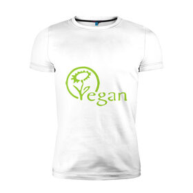 Мужская футболка премиум с принтом Вегетарианство в Тюмени, 92% хлопок, 8% лайкра | приталенный силуэт, круглый вырез ворота, длина до линии бедра, короткий рукав | веган | вегетарианец | вегетарианство | я вегетарианец