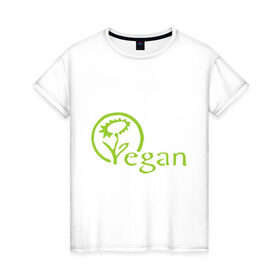 Женская футболка хлопок с принтом Вегетарианство в Тюмени, 100% хлопок | прямой крой, круглый вырез горловины, длина до линии бедер, слегка спущенное плечо | веган | вегетарианец | вегетарианство | я вегетарианец
