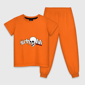 Детская пижама хлопок с принтом Schokk в Тюмени, 100% хлопок |  брюки и футболка прямого кроя, без карманов, на брюках мягкая резинка на поясе и по низу штанин
 | schokk | schokkреп | рэп | череп | шок