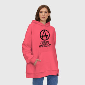 Худи SuperOversize хлопок с принтом Create anarchy в Тюмени, 70% хлопок, 30% полиэстер, мягкий начес внутри | карман-кенгуру, эластичная резинка на манжетах и по нижней кромке, двухслойный капюшон
 | heavy metal | metal | muse | pank | punk | rock | trash metal | альтернатива | анархия | квартет | лица | метал | панк | рок | рок группа | рок группы | трэш метал | хеви метал