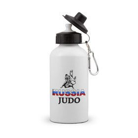 Бутылка спортивная с принтом Russia judo в Тюмени, металл | емкость — 500 мл, в комплекте две пластиковые крышки и карабин для крепления | дзюдо