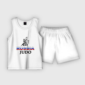 Детская пижама с шортами хлопок с принтом Russia judo в Тюмени,  |  | Тематика изображения на принте: дзюдо