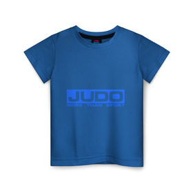 Детская футболка хлопок с принтом Дзюдо больше чем в Тюмени, 100% хлопок | круглый вырез горловины, полуприлегающий силуэт, длина до линии бедер | дзюдо