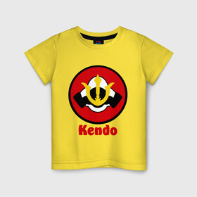 Детская футболка хлопок с принтом Кендо эмблема в Тюмени, 100% хлопок | круглый вырез горловины, полуприлегающий силуэт, длина до линии бедер | kendo | russia | борьба | восточные | единоборства | самурайский | спорт | фехтование