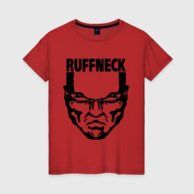 Женская футболка хлопок с принтом Ruffneck в Тюмени, 100% хлопок | прямой крой, круглый вырез горловины, длина до линии бедер, слегка спущенное плечо | dj | ruffneck | диджей | лицо | музыка | обложка