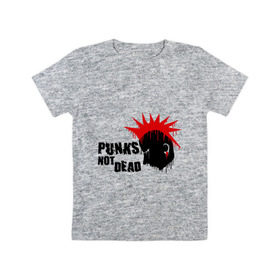 Детская футболка хлопок с принтом Punks not dead (1) в Тюмени, 100% хлопок | круглый вырез горловины, полуприлегающий силуэт, длина до линии бедер | punks | панк | панк не умрет | стиль панк