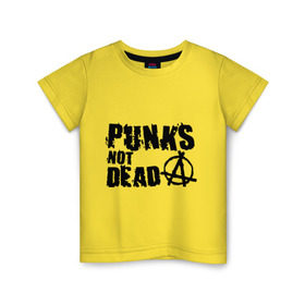 Детская футболка хлопок с принтом Punks not dead (2) в Тюмени, 100% хлопок | круглый вырез горловины, полуприлегающий силуэт, длина до линии бедер | punks | анархия | панк | панк не умрет | стиль панк