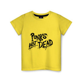 Детская футболка хлопок с принтом Punks not dead в Тюмени, 100% хлопок | круглый вырез горловины, полуприлегающий силуэт, длина до линии бедер | punks | панк | панк не умрет | стиль панк
