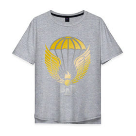 Мужская футболка хлопок Oversize с принтом Парашют с крыльями в Тюмени, 100% хлопок | свободный крой, круглый ворот, “спинка” длиннее передней части | крылья