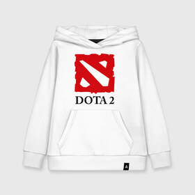 Детская толстовка хлопок с принтом Logo Dota 2 в Тюмени, 100% хлопок | Круглый горловой вырез, эластичные манжеты, пояс, капюшен | dota | dota 2 | media | дота | дота 2 | игры | компьютерные игры