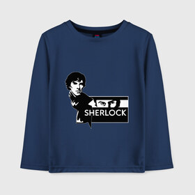 Детский лонгслив хлопок с принтом T-shirt Sherlock в Тюмени, 100% хлопок | круглый вырез горловины, полуприлегающий силуэт, длина до линии бедер | holmes | holms | sherlock | sherlok | vatson | ватсон | сериал | холмс | шерлок | шерлок холмс