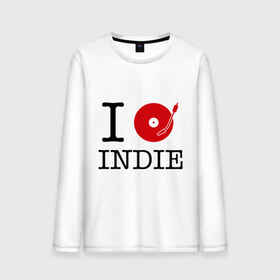 Мужской лонгслив хлопок с принтом I love Indie в Тюмени, 100% хлопок |  | i love | i love indie | indie | винил | виниловая пластинка | люблю indie | я люблю | я люблю indie