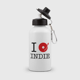 Бутылка спортивная с принтом I love Indie в Тюмени, металл | емкость — 500 мл, в комплекте две пластиковые крышки и карабин для крепления | Тематика изображения на принте: i love | i love indie | indie | винил | виниловая пластинка | люблю indie | я люблю | я люблю indie