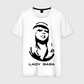 Мужская футболка хлопок с принтом Gaga в Тюмени, 100% хлопок | прямой крой, круглый вырез горловины, длина до линии бедер, слегка спущенное плечо. | Тематика изображения на принте: lady gaga | гага | леди gaga | леди гага | лицо леди gaga | лицо леди гага | образ леди гага