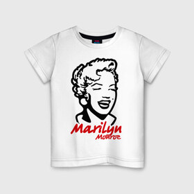 Детская футболка хлопок с принтом Marilyn Monroe (Мэрилин Монро) в Тюмени, 100% хлопок | круглый вырез горловины, полуприлегающий силуэт, длина до линии бедер | Тематика изображения на принте: 