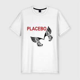 Мужская футболка премиум с принтом PLACEBO в Тюмени, 92% хлопок, 8% лайкра | приталенный силуэт, круглый вырез ворота, длина до линии бедра, короткий рукав | heavy metal | metal | rock | trash metal | метал | металл | рок | трэш метал | хеви метал