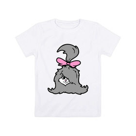 Детская футболка хлопок с принтом Милая собачонка в Тюмени, 100% хлопок | круглый вырез горловины, полуприлегающий силуэт, длина до линии бедер | Тематика изображения на принте: бантик | зверушка | песик | собака | собачка | шерсть | щенок | щеночек