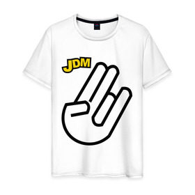 Мужская футболка хлопок с принтом JDM в Тюмени, 100% хлопок | прямой крой, круглый вырез горловины, длина до линии бедер, слегка спущенное плечо. | авто | автомобилистам | автомобиль | водила | машина | тачила | тачка | тюнинг