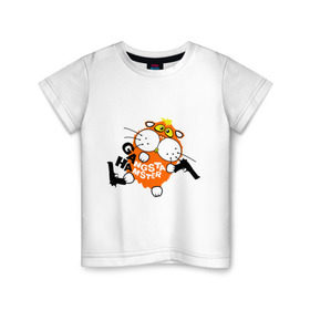 Детская футболка хлопок с принтом Хомяк гангстер в Тюмени, 100% хлопок | круглый вырез горловины, полуприлегающий силуэт, длина до линии бедер | gangsta | gangsta hamster | гангстер | ганста хомяк | грызуны | домашние животные | животные | хомяк | хомячок