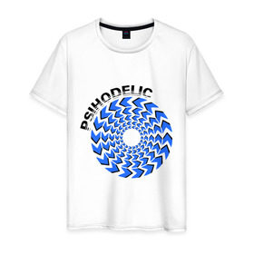 Мужская футболка хлопок с принтом Психоделик в Тюмени, 100% хлопок | прямой крой, круглый вырез горловины, длина до линии бедер, слегка спущенное плечо. | гипноз | гипнотические | круг | круги | оптическая иллюзия