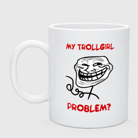 Кружка с принтом Trollcouple (мужская) в Тюмени, керамика | объем — 330 мл, диаметр — 80 мм. Принт наносится на бока кружки, можно сделать два разных изображения | face | my trollgirl | problem | troll | trollface | trollgirl | интернет  приколы | мем | мемы | мемы интернета | тролфейс | троль | трольгерл